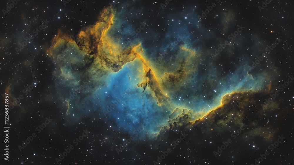 Poster Mesmerizing Cosmic Splendor A Dazzling Celestial Formation in the Vast Expanse of the Universe Showcasing the Breathtaking Beauty and Complexity of Interstellar Nebulae Galaxies
