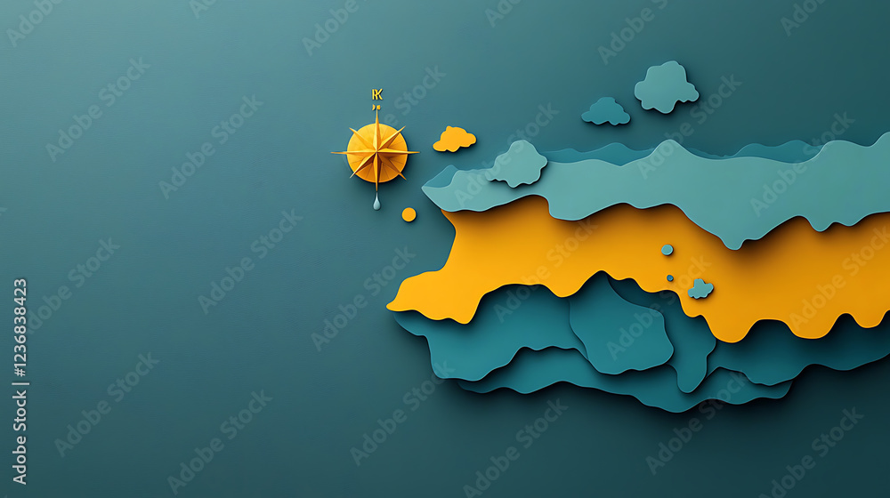 Poster rainfall zones visualization map geographic overview graphic art creative design aerial perspective 