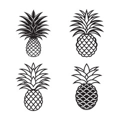set of pineapple isolated
