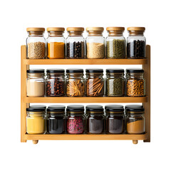 Customizable Spice Racks with Adjustable Tiers Isolated on Transparent Background