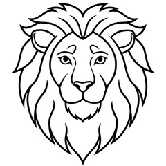 Single Line Lion Head Vector Art