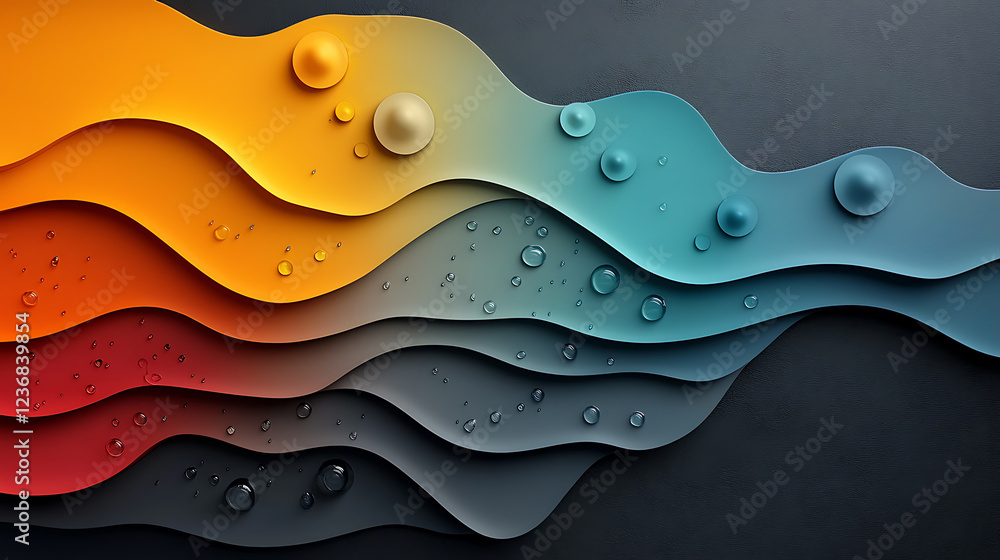Poster dynamic rainfall contour visualization digital artwork abstract environment vibrant colors close-up 