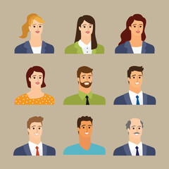 Fototapeta premium Set of people face