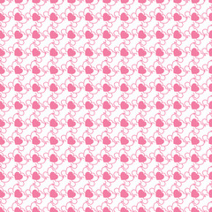 Seamless Pattern of Pink Hearts on Light Background for Romantic Designs