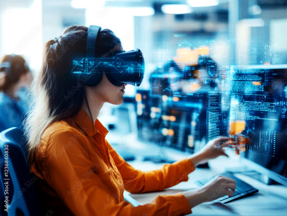 Poster enhancing office productivity through virtual reality technology a comprehensive overview of innovat