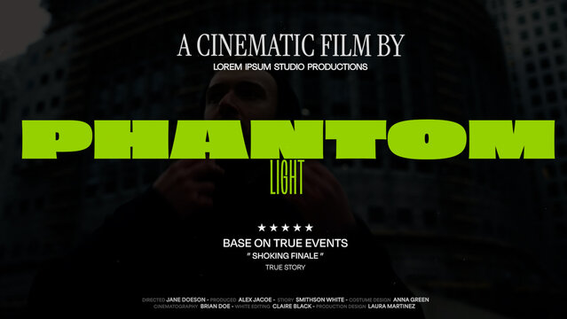 Cinematic Film Title Card, Movie Poster Typography Overlay 258 , ( Wide - Square - Vertical )
