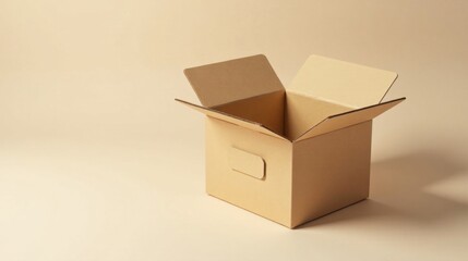 Empty Cardboard Box Awaiting Contents A Simple, Unmarked Packaging Solution for Shipping or Storage