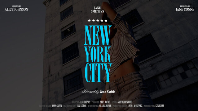 Cinematic Film Title Card, Movie Poster Typography Overlay 265 , ( Wide - Square - Vertical )
