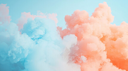 Dreamy pink and blue cloud formations in a surreal sky composition