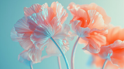 Fototapeta premium Delicate pastel flowers with soft lighting and dreamy depth of field