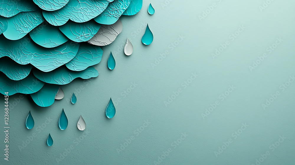 Poster dynamic rainfall density map illustrating organic flow shapes abstract digital art minimalist design