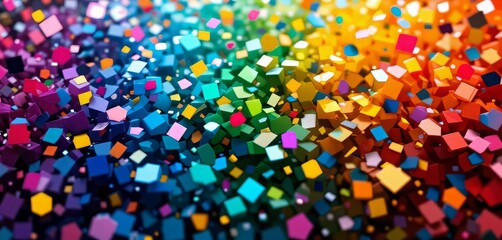 Abstract Background with Colorful Bokeh Lights, Vibrant Colors, Digital Effect, Soft Glow, Creative Pattern, Artistic Visuals, Bokeh Effect
