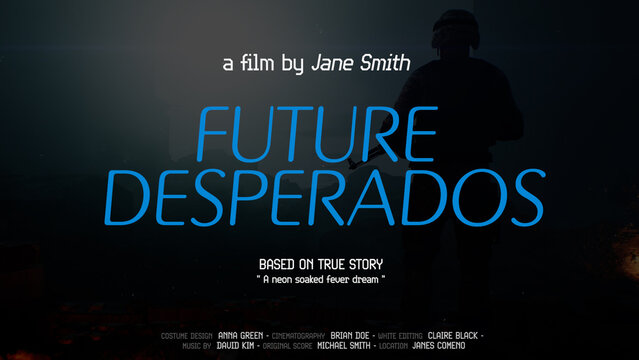 Cinematic Film Title Card, Movie Poster Typography Overlay 280 , ( Wide - Square - Vertical )