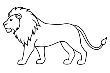 Single Stroke Lion Art Vector