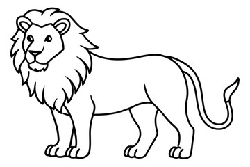 Single Stroke Lion Art Vector