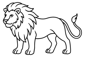 Single Stroke Lion Art Vector