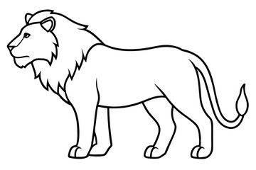Single Stroke Lion Art Vector