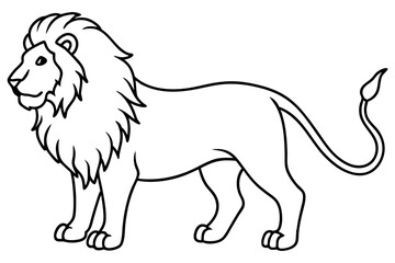 Single Stroke Lion Art Vector