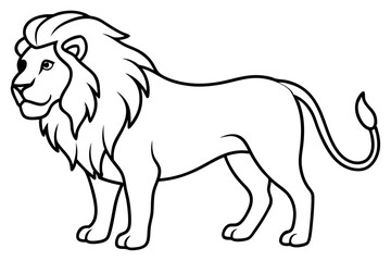 Single Stroke Lion Art Vector