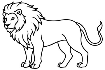 Single Stroke Lion Art Vector