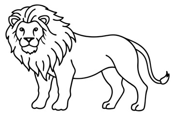 Single Stroke Lion Art Vector