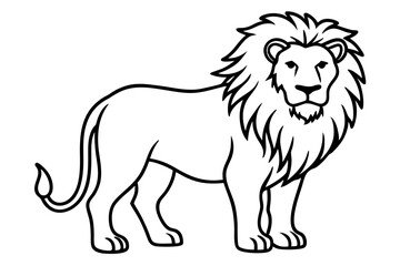 Single Stroke Lion Art Vector