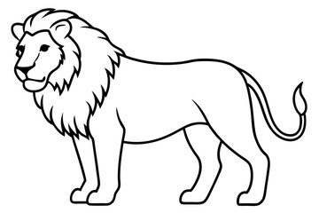 Single Stroke Lion Art Vector