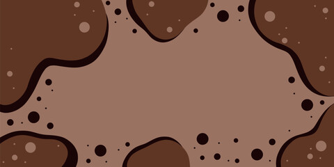 Abstract geometric banner with warm chocolate tones and smooth lines for a modern decor. Postcard and wallpaper in trendy colors