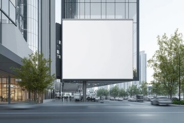Obraz premium Blank poster mockup designed for innovative advertising strategies in urban environments with minimalistic aesthetics
