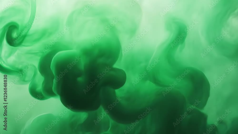 Poster green cloudscape with ethereal mist and zero gravity effect in a dreamlike atmosphere perfect for fu
