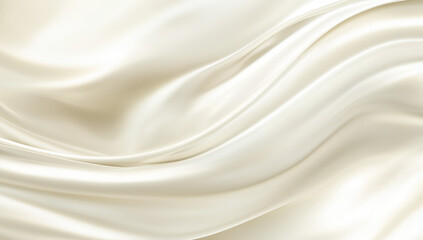 Fototapeta premium Elegant White Silk Satin Fabric Waves Abstract Background