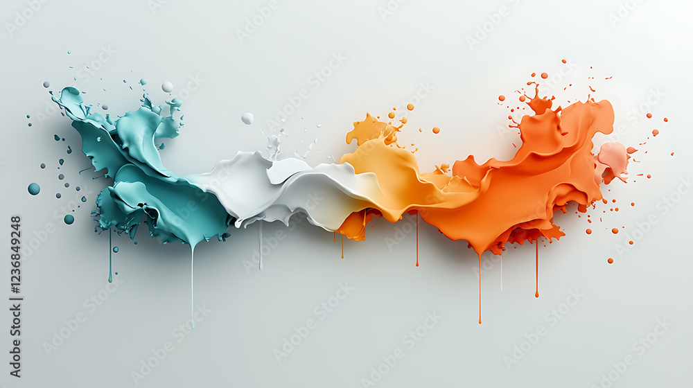 Poster dynamic rainfall pattern map visualization abstract design soft pastel colors digital art horizontal