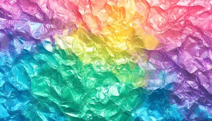 Fototapeta premium Abstract Rainbow Crinkled Foil Texture Background