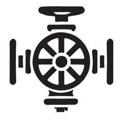 Obraz premium Industrial Valve Silhouette Vector Illustration for Mechanical Designs