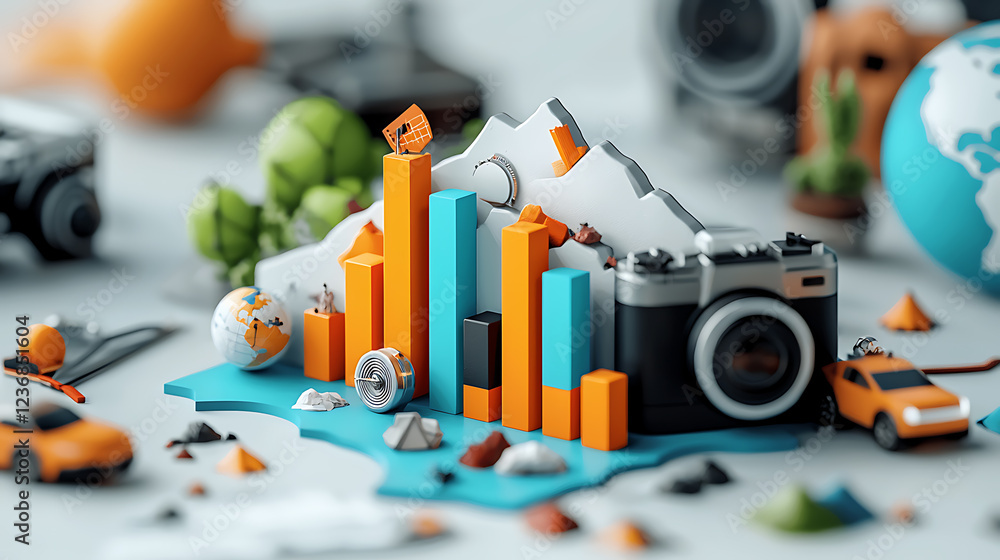Aufkleber infographic displaying global disasters and trends creative workspace educational content modern env