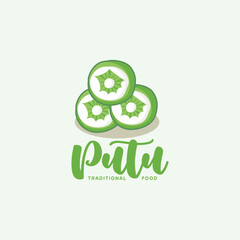 Putu Ayu Indonesian Traditional Cake Logo Design Vector Illustration