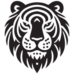 Striking Tiger Head Silhouette for Bold Designs
