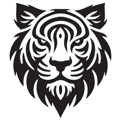 Fototapeta premium Silhouette of Tiger Head Tribal Style