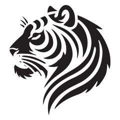 Tiger Head Silhouette Vector Illustration Design