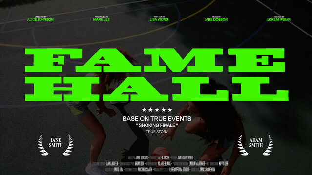 Cinematic Film Title Card, Movie Poster Typography Overlay 299 , ( Wide - Square - Vertical )