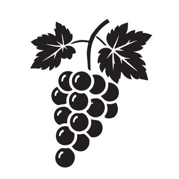 black grapes bunch leaves white background clip art preview