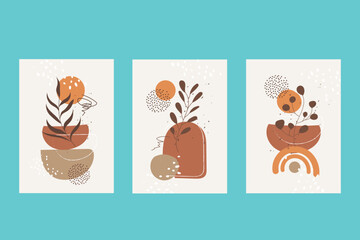 Abstract hand draw organic shapes covers