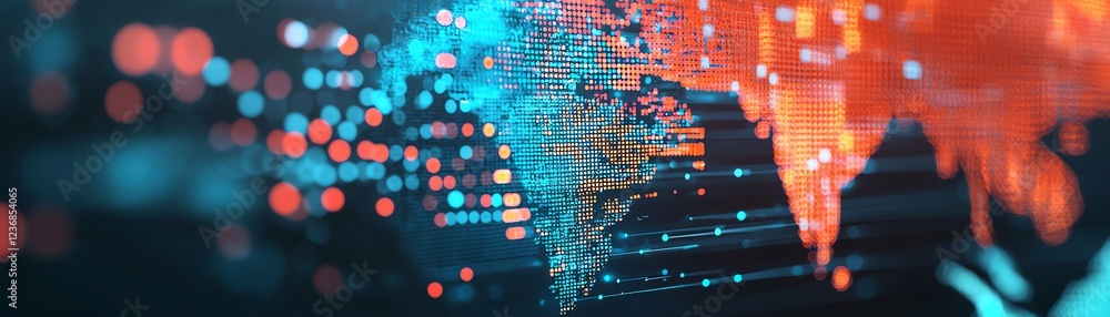 Poster abstract data visualization with vibrant colors.