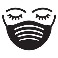 Silhouette of a Face Wearing Protective Mask