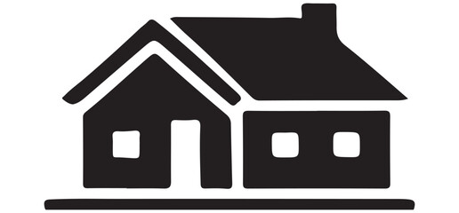 Attached Houses Silhouette Illustration for Real Estate Designs