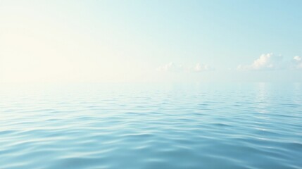 Obraz premium Serene Ocean Landscape A Gentle Breeze Across Calm Waters Under a Pale Sky