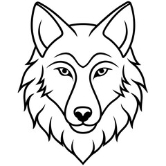Single-Line Wolf Head Vector Art