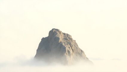 An oddly shaped rock stands prominently in the center of the frame. Its surface is rough and weathered.