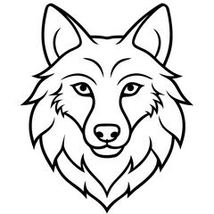 Obraz premium Single-Line Wolf Head Vector Art