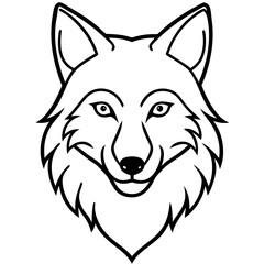 Single-Line Wolf Head Vector Art